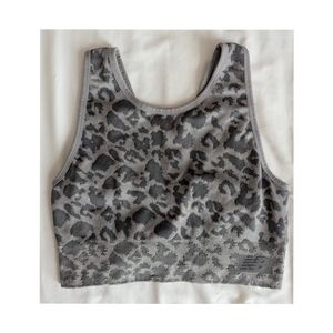 New Balance Cheetah Print Grey Sports Bra